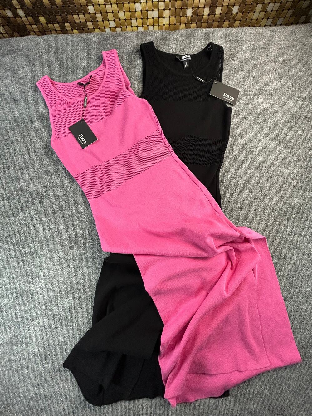 Hera Collection Women's Bodycon Midi Dress Bundle Black Small Pink Medium NWT
